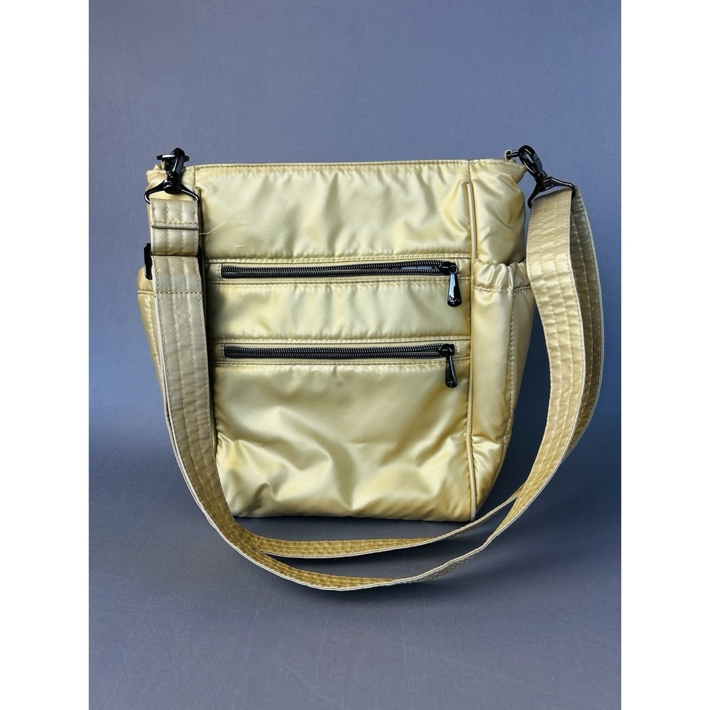 Lug Toss Convertible Crossbody Bag Metallic Gold Purse - Picture 5 of 16